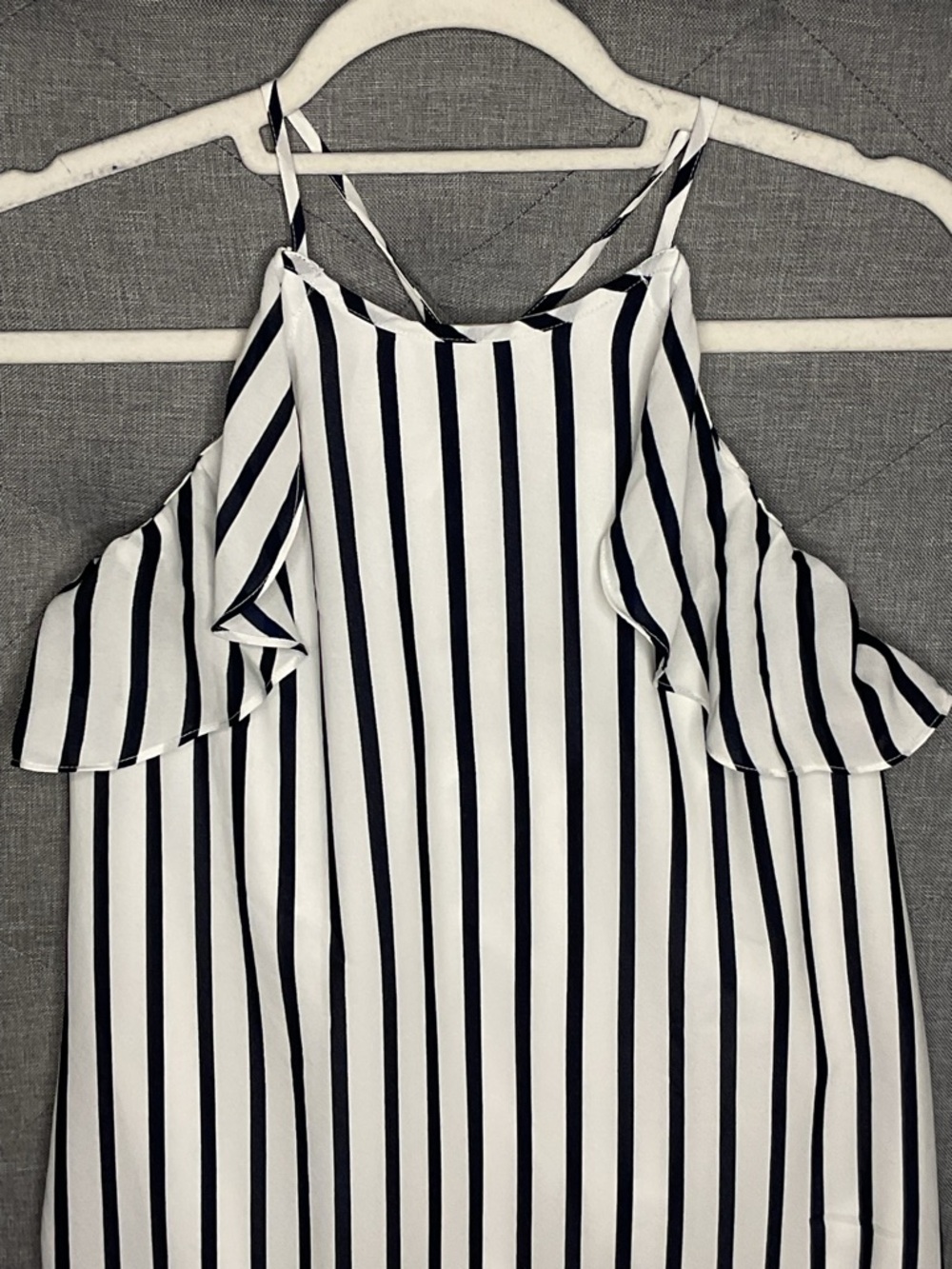 J.Crew Blue White Striped Halter Shift Dress XS Sleeveless Lined - Picture 9 of 10